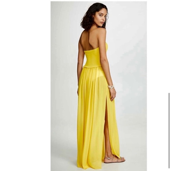 Ramy Brook Calista Strapless Maxi Dress in Orange. - Picture 7 of 9